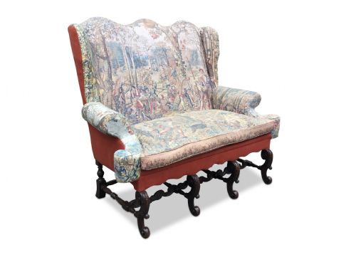 19th century carolean style settee - CATEGORY: ANTIQUE SOFAS - DATED 1860