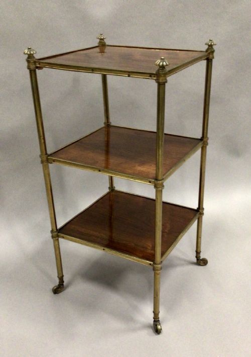 19th century rosewood and brass etagere - CATEGORY: ANTIQUE FURNITURE - DATED 19TH CENTURY