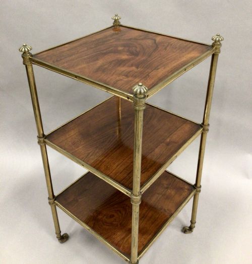 19TH CENTURY ROSEWOOD AND BRASS ETAGERE - ADDITIONAL PHOTO 1