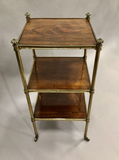 19TH CENTURY ROSEWOOD AND BRASS ETAGERE - ADDITIONAL PHOTO 3