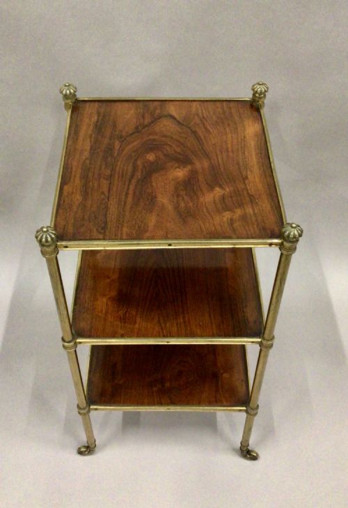 19TH CENTURY ROSEWOOD AND BRASS ETAGERE - ADDITIONAL PHOTO 5