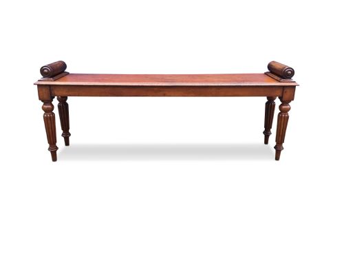 regency mahogany hall bench - CATEGORY: ANTIQUE FURNITURE - DATED 19TH CENTURY