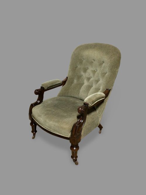 19TH CENTURY MAHOGANY LIBRARY CHAIR - ADDITIONAL PHOTO 3