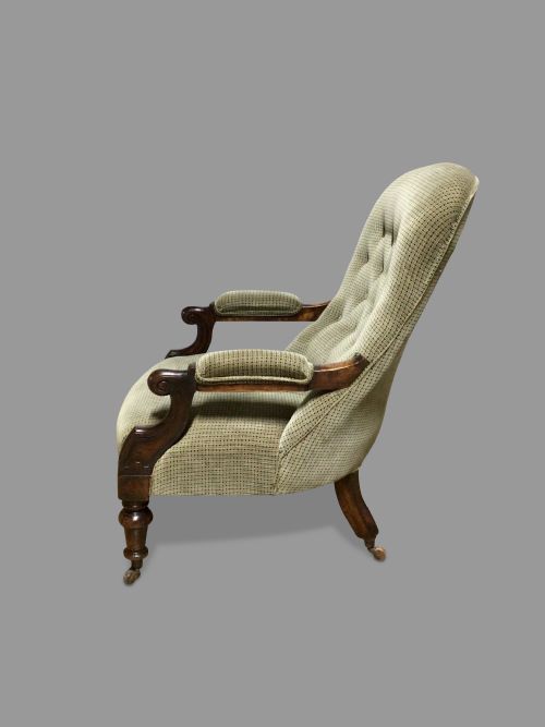 19TH CENTURY MAHOGANY LIBRARY CHAIR - ADDITIONAL PHOTO 4