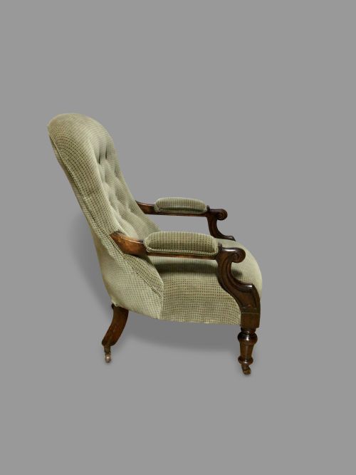 19TH CENTURY MAHOGANY LIBRARY CHAIR - ADDITIONAL PHOTO 6