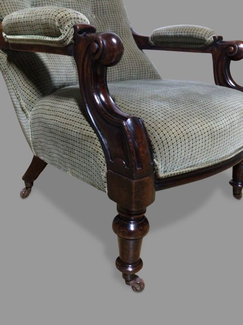 19TH CENTURY MAHOGANY LIBRARY CHAIR - ADDITIONAL PHOTO 8