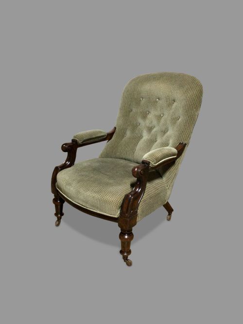 19TH CENTURY MAHOGANY LIBRARY CHAIR - ADDITIONAL PHOTO 9