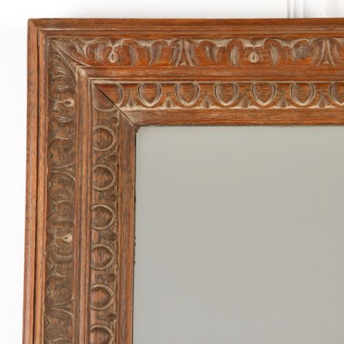 19TH CENTURY LARGE OAK MIRROR - ADDITIONAL PHOTO 2