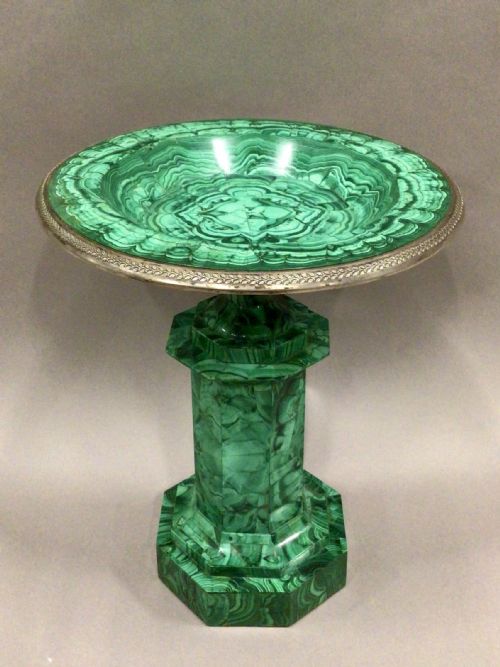 LARGE 19TH CENTURY GRAND TOUR MALACHITE TAZZA - ADDITIONAL PHOTO 5