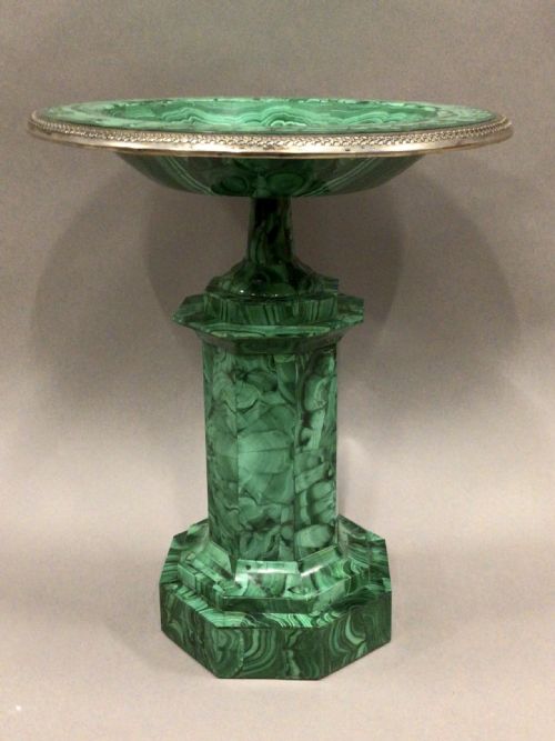LARGE 19TH CENTURY GRAND TOUR MALACHITE TAZZA - ADDITIONAL PHOTO 8