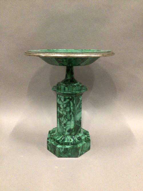 LARGE 19TH CENTURY GRAND TOUR MALACHITE TAZZA - ADDITIONAL PHOTO 9