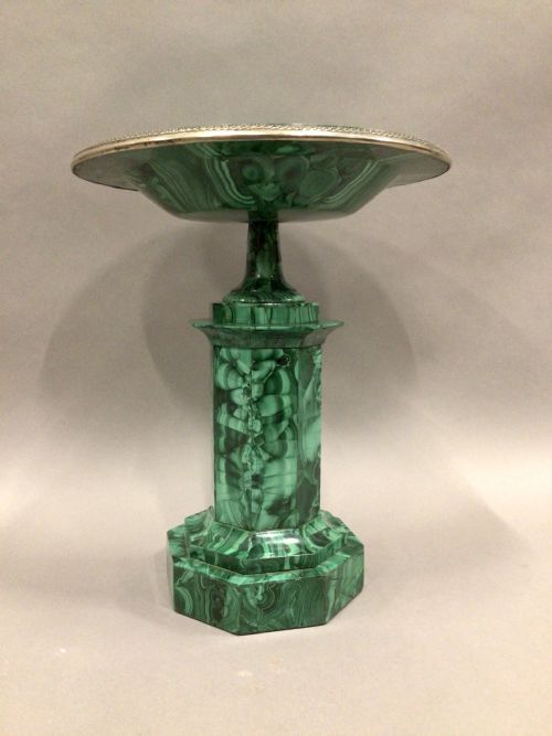 LARGE 19TH CENTURY GRAND TOUR MALACHITE TAZZA - ADDITIONAL PHOTO 10
