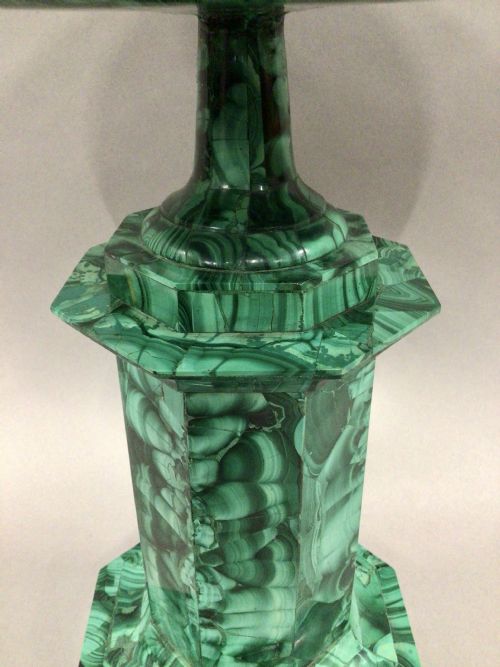 LARGE 19TH CENTURY GRAND TOUR MALACHITE TAZZA - ADDITIONAL PHOTO 11