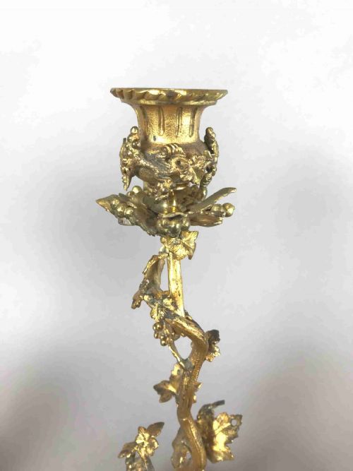 C18TH PAIR OF GILT BRONZE CANDLESTICKS - ADDITIONAL PHOTO 2