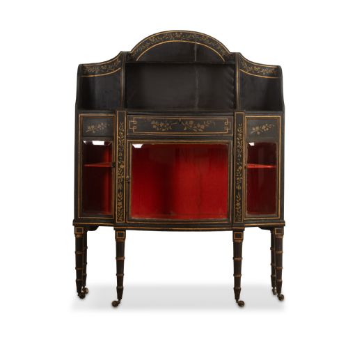 c19th shapely decorated side cabinet - CATEGORY: ANTIQUE CABINETS - DATED REGENCY
