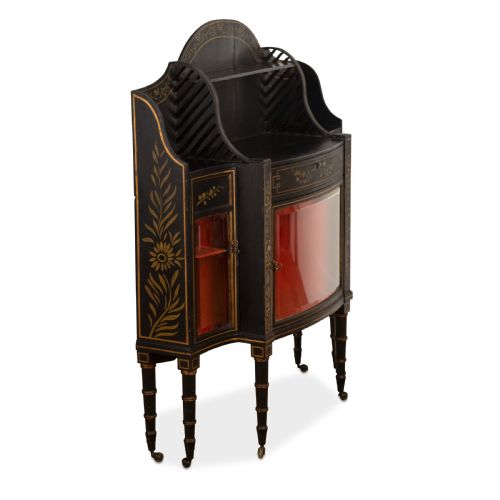 C19TH SHAPELY DECORATED SIDE CABINET - ADDITIONAL PHOTO 1