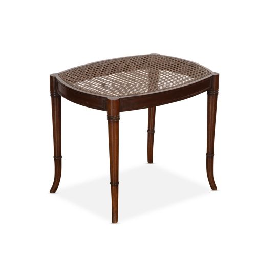 EARLY C20TH MAHOGANY CANED STOOL - ADDITIONAL PHOTO 2