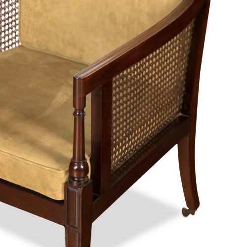 LATE C19TH PAIR OF MAHOGANY BERGERE CHAIRS - ADDITIONAL PHOTO 5