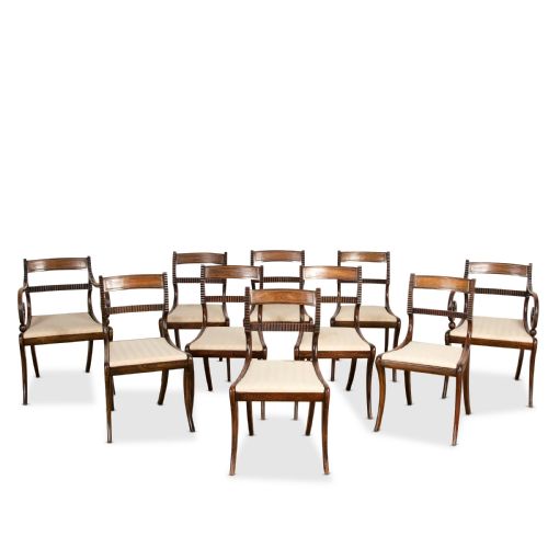 regency set of 10 dining chairs - CATEGORY: ANTIQUE CHAIRS - DATED 19TH CENTURY