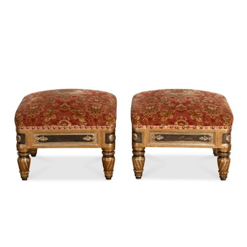 LARGE C19TH PAIR OF STOOLS - ADDITIONAL PHOTO 1