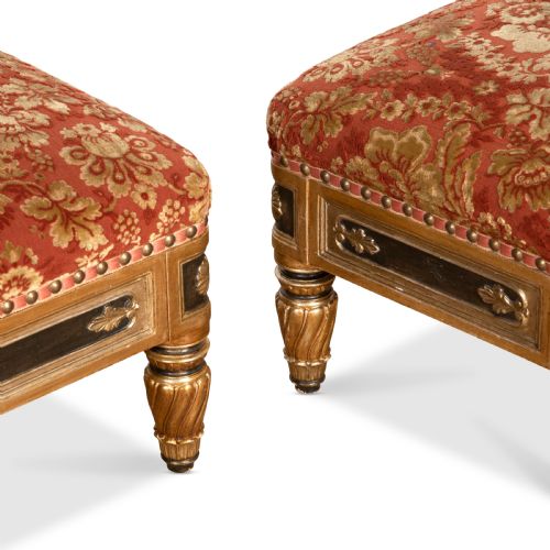 LARGE C19TH PAIR OF STOOLS - ADDITIONAL PHOTO 6