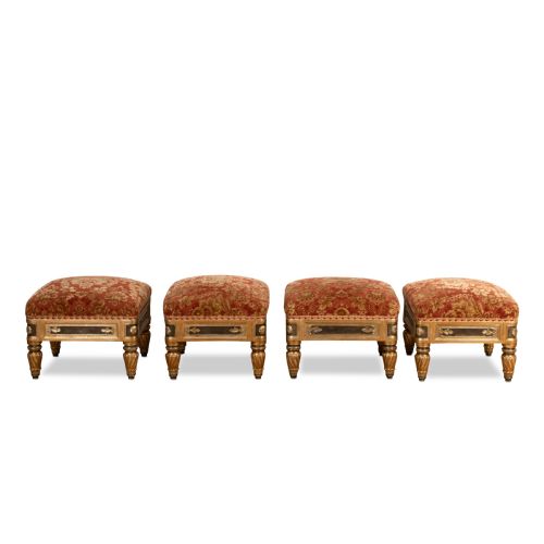c19th set of 4 gilt stools - CATEGORY: ANTIQUE STOOLS - DATED 1880
