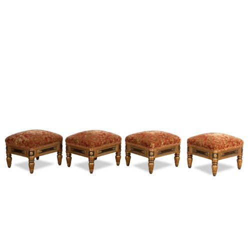 C19TH SET OF 4 GILT STOOLS - ADDITIONAL PHOTO 1