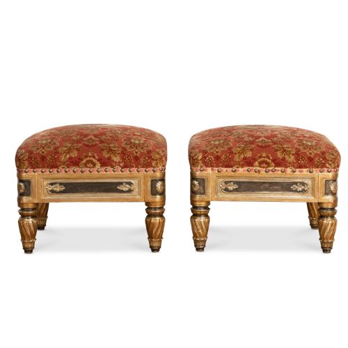 C19TH SET OF 4 GILT STOOLS - ADDITIONAL PHOTO 3