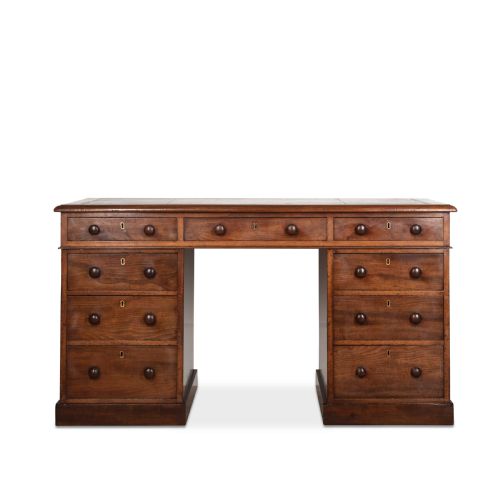C19TH MAHOGANY PEDESTAL DESK - ADDITIONAL PHOTO 2