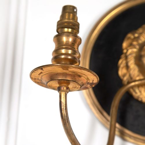 19TH CENTURY PAIR BRONZE WALL LIGHTS - ADDITIONAL PHOTO 4