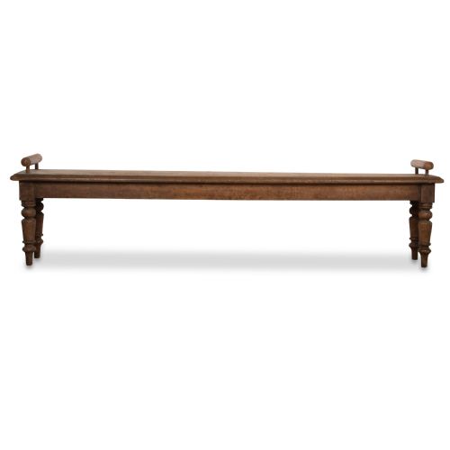 LARGE 19TH CENTURY OAK HALL BENCH - ADDITIONAL PHOTO 2