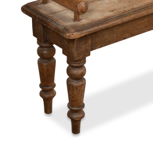 LARGE 19TH CENTURY OAK HALL BENCH - ADDITIONAL PHOTO 5