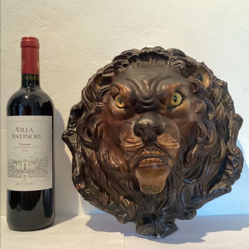 C19TH PAINTED TERRACOTTA LIONS MASK - ADDITIONAL PHOTO 7