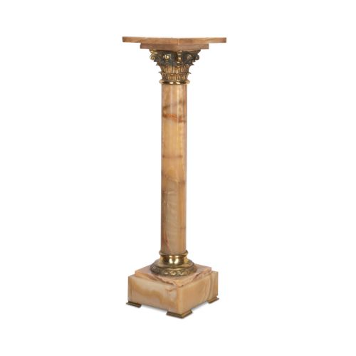 19TH CENTURY ALABASTER AND ORMOLU PEDESTAL - ADDITIONAL PHOTO 2