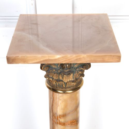 19TH CENTURY ALABASTER AND ORMOLU PEDESTAL - ADDITIONAL PHOTO 3