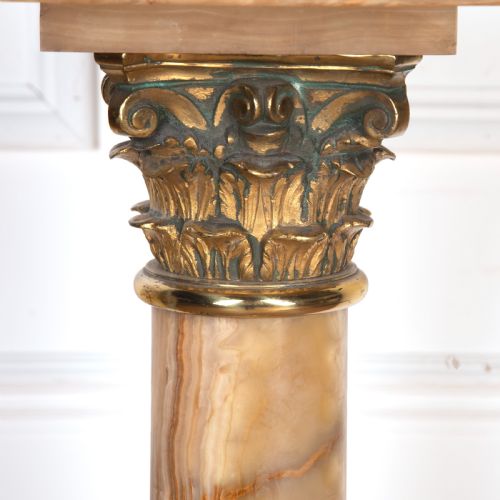 19TH CENTURY ALABASTER AND ORMOLU PEDESTAL - ADDITIONAL PHOTO 4