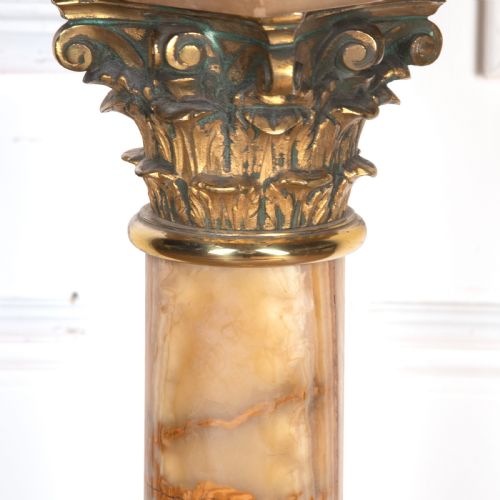 19TH CENTURY ALABASTER AND ORMOLU PEDESTAL - ADDITIONAL PHOTO 5