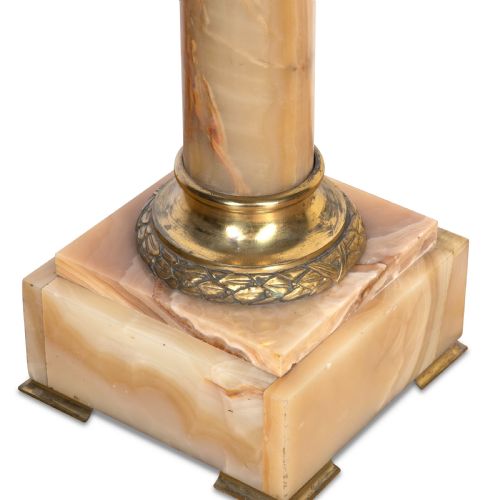 19TH CENTURY ALABASTER AND ORMOLU PEDESTAL - ADDITIONAL PHOTO 6