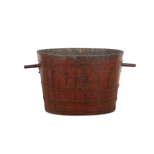 19th century painted log bin - CATEGORY: ANTIQUE MISCELLANEOUS - DATED 1890