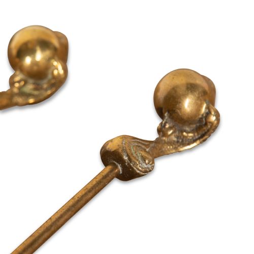 C19TH SET OF BRASS FIRE TOOLSIRONS - ADDITIONAL PHOTO 3