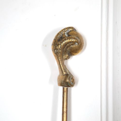 C19TH SET OF BRASS FIRE TOOLSIRONS - ADDITIONAL PHOTO 4