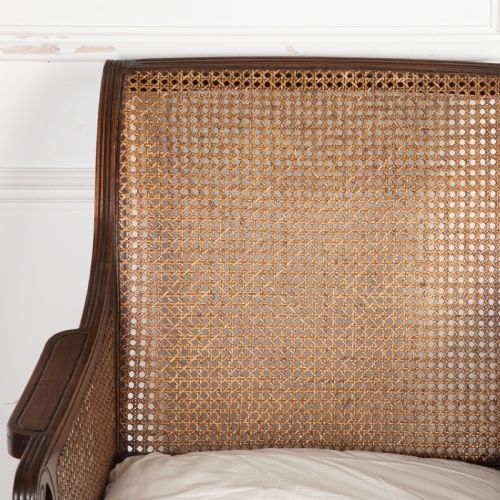 PAIR OF MAHOGANY CANED BERGERE CHAIRS - ADDITIONAL PHOTO 4