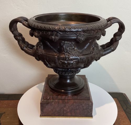 19TH CENTURY GRAND TOUR BRONZE WARWICK VASE - ADDITIONAL PHOTO 1