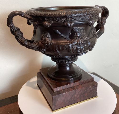 19TH CENTURY GRAND TOUR BRONZE WARWICK VASE - ADDITIONAL PHOTO 4