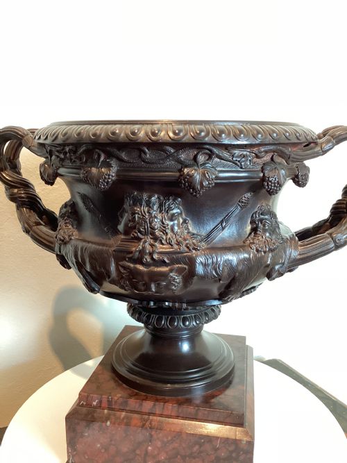 19TH CENTURY GRAND TOUR BRONZE WARWICK VASE - ADDITIONAL PHOTO 8