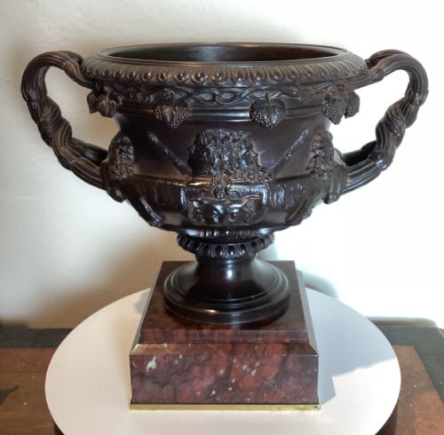 19TH CENTURY GRAND TOUR BRONZE WARWICK VASE - ADDITIONAL PHOTO 13