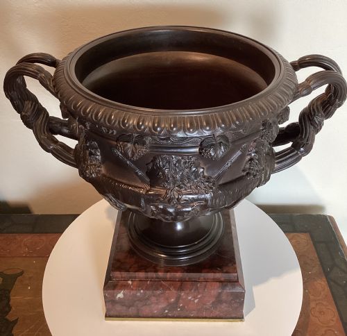19TH CENTURY GRAND TOUR BRONZE WARWICK VASE - ADDITIONAL PHOTO 14