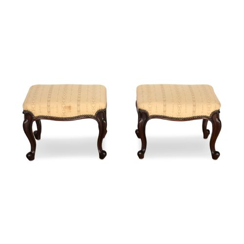 pair of 19th century low stools - CATEGORY: ANTIQUE STOOLS - DATED 19TH CENTURY