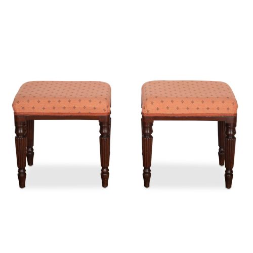 regency pair of gillow stools - CATEGORY: ANTIQUE STOOLS - DATED 19TH CENTURY