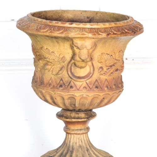 19TH CENTURY TERRACOTTA URN ON PEDESTAL - ADDITIONAL PHOTO 5